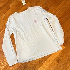Vineyard Vines Women’s  Long Sleeve Pocket Tee with Pink Pocket Graphic